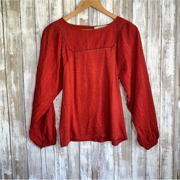 LOFT Tops - Loft Burnt Orange Peasant Blouse